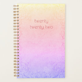 Agenda 2022 Planner de degradado de arcoiris pastel moder