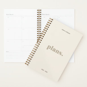 Agenda 2023 Beige Mensual Planner Sin Fecha