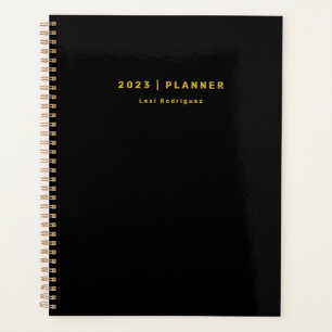 Agenda 2023 Negro y Oro Mensual/Semanal Sin Fecha