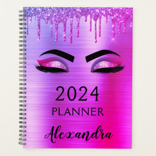 Agenda 2023 Purple Glitter Sparkle Eyelashes Glam