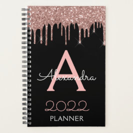 Agenda 2023 Rosa Dorado - Rosa Beige y Negro Brillo Monog