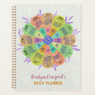Agenda 2024 Calendario Único Nombre Personalizado De Flor