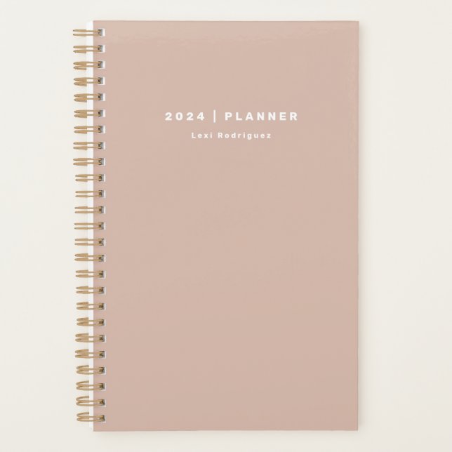 Agenda 2024 Plantador mensual Dusty Pink (Anverso)
