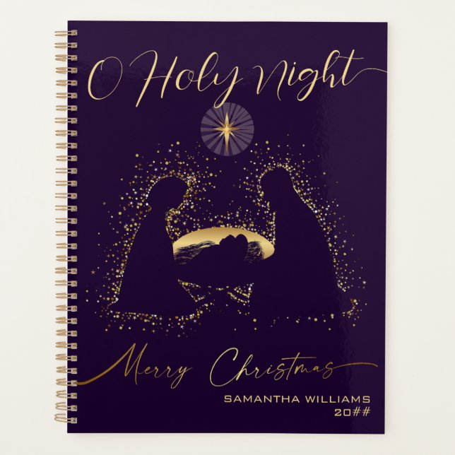 Agenda 2025 Calendar Nativity Manger O Holy Night Script (Anverso)
