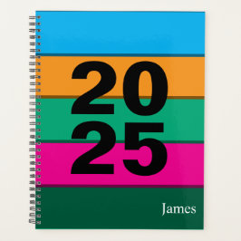 Agenda 2025 Líneas Coloridas Negrita