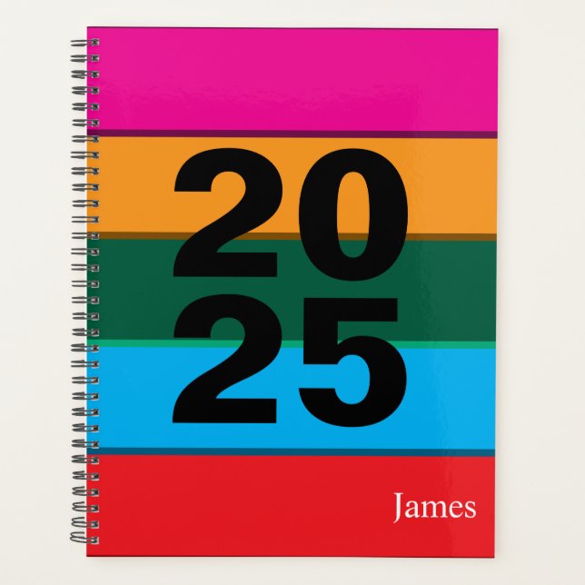 Agenda 2025 Líneas Coloridas Negrita (Anverso)