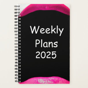 Agenda 2025 Planes Semanales Diseño de Labios Rosa Sencil