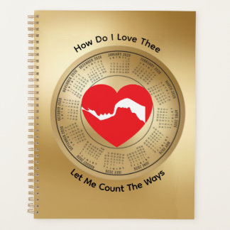 Agenda 2026 Calendar Lovers' How Do I Love Thee Planner