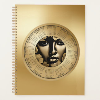 Agenda 2026 Calendar Woman's Gold Face Planner