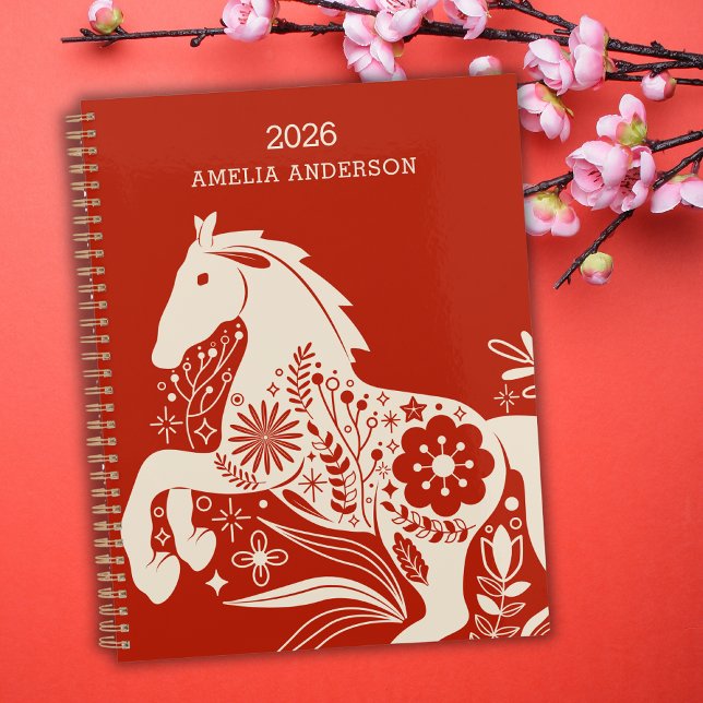 Agenda 2026 Chinese New Year Of The Horse Floral (Subido por el creador)