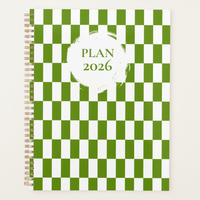 Agenda 2026 Green and White Checkered Spiral  (Anverso)