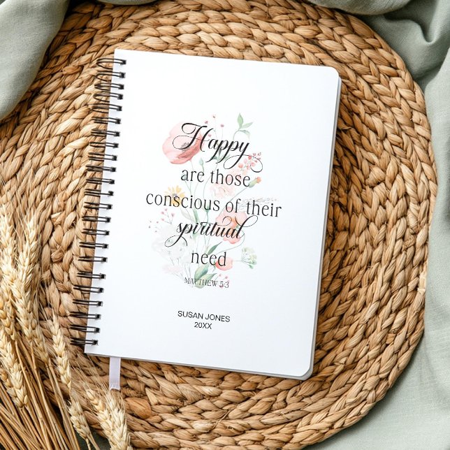 Agenda 2026 JW Year Text Matthew 5:3 with Spring Flowers  (Subido por el creador)