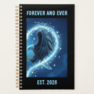 Agenda 2026 Planner Bald Eagle Heart Love 2 Custom Year