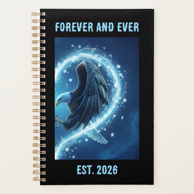 Agenda 2026 Planner Bald Eagle Heart Love 2 Custom Year (Anverso)