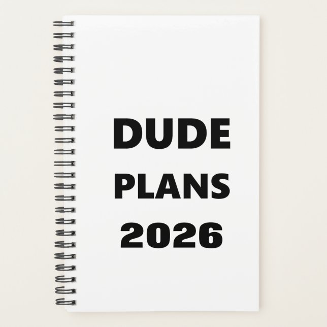 Agenda 2026 Planner For Men Dude Plans Black Font White (Anverso)