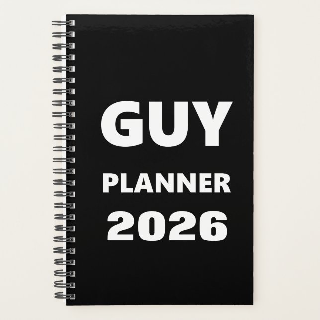 Agenda 2026 Planner For Men Guy Planner White Font Black (Anverso)