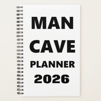 Agenda 2026 Planner For Men Man Cave Planner Black Font 