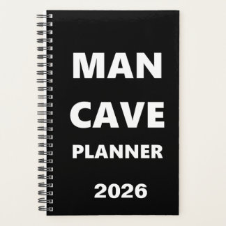 Agenda 2026 Planner For Men Man Cave Planner White Font