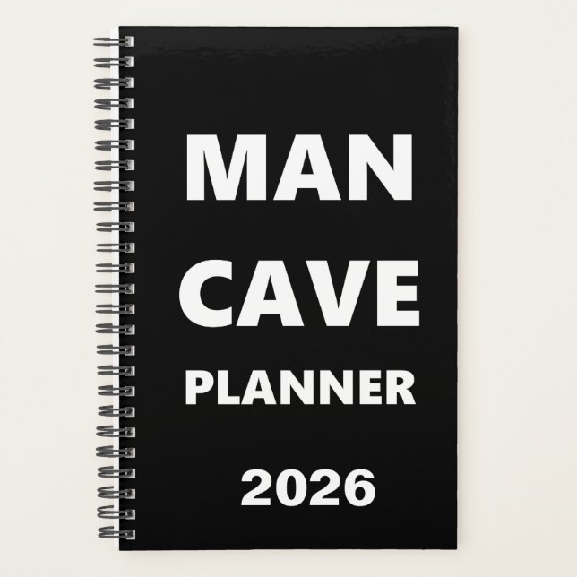 Agenda 2026 Planner For Men Man Cave Planner White Font (Anverso)
