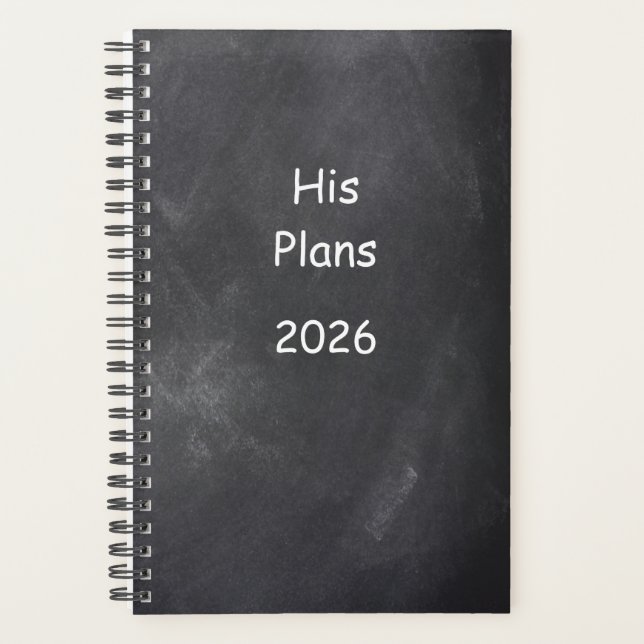 Agenda 2026 Planner For Men Plans Chalkboard Style (Anverso)
