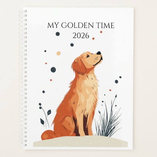 Agenda 2026 Planner | Gift For Golden Retriever Lovers (Anverso)
