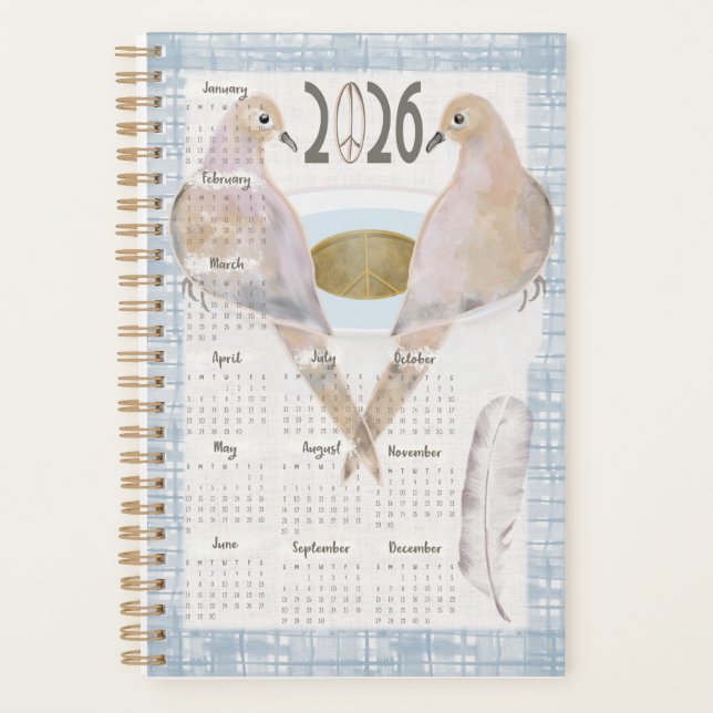 Agenda 2026 Planner Mourning Doves For Peace (Anverso)