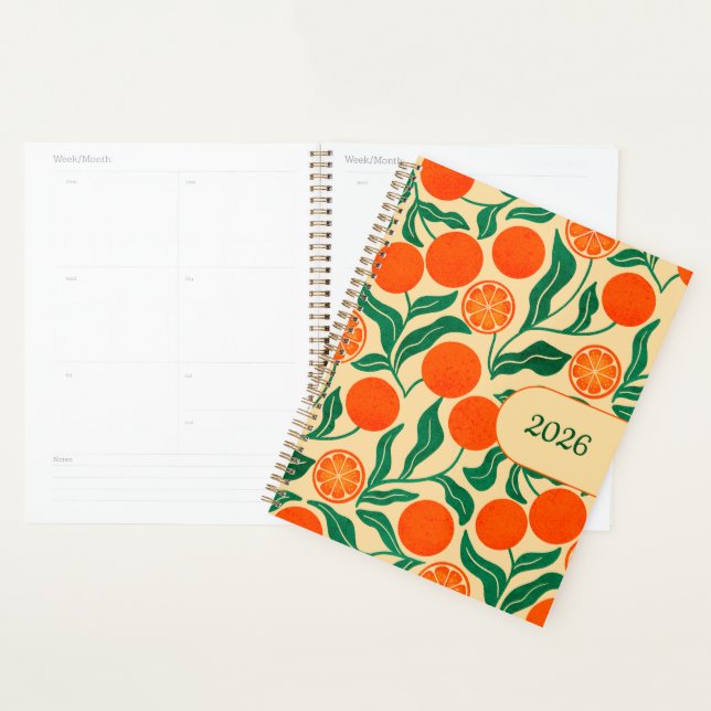 Agenda 2026 Planner | Orange Citrus Botanical Design (Demostración)