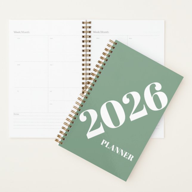 Agenda 2026 Planner Spiral Bound Minimalist (Demostración)