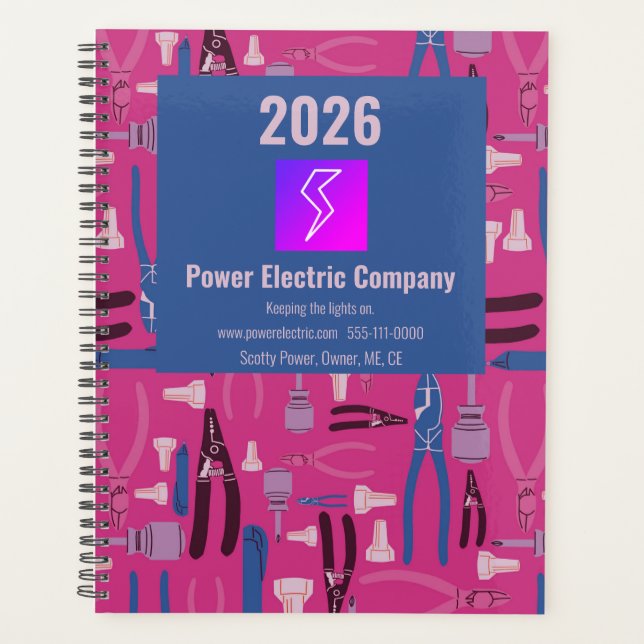 Agenda 2026 Professional Yearly Planner for Electrician (Anverso)