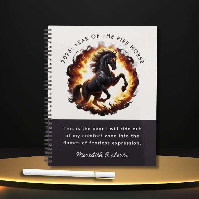 Agenda 2026 Year of the Fire Horse Motivational Quote (2026 Year of the Fire Horse Motivational Quote Annual Planner)