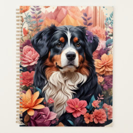 Agenda 3.D Fantasía Floral Bernese Mountain Pájaros de ca