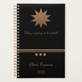 Agenda 3 Esfera Brushed Gold Black Professional Business