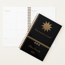 Agenda 3 Esfera Brushed Gold Black Professional Business