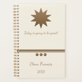 Agenda 3 Esfera Cepillada Gold & Cream Profesional Planne