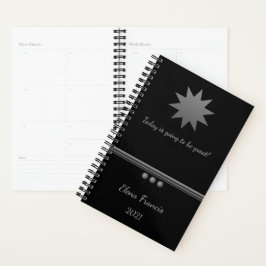 Agenda 3 Esfera Plata Texto Negro Plano Profesional