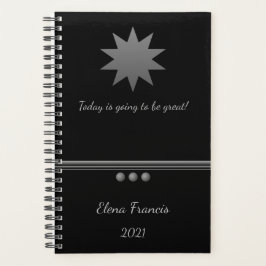Agenda 3 Esfera Plata Texto Negro Plano Profesional