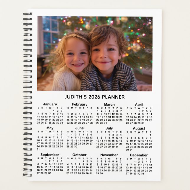 Agenda 3 Photo White and Black 2026 Calendar (Anverso)