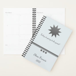 Agenda 3 Plano profesional de esfera plateado de texto