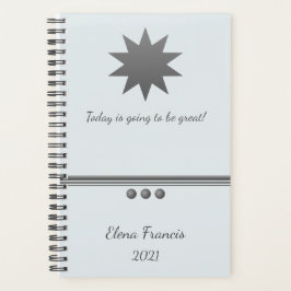 Agenda 3 Plano profesional de esfera plateado de texto