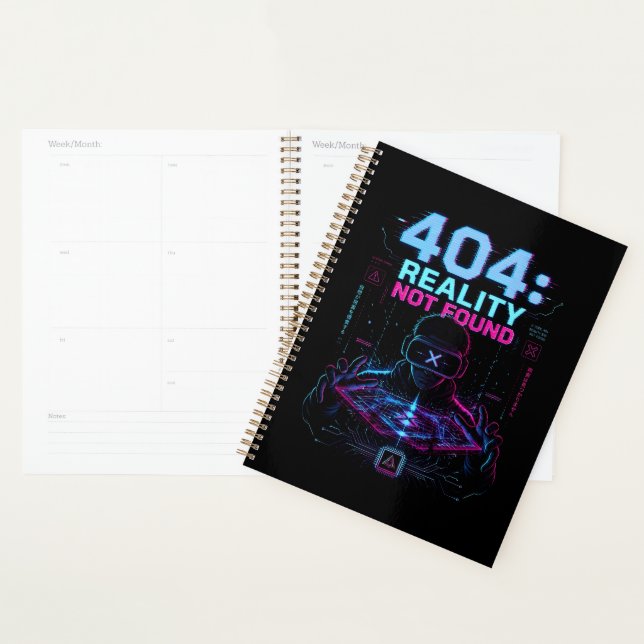 Agenda 404 Reality Not Found Cyberpunk Spiral Planner (Demostración)