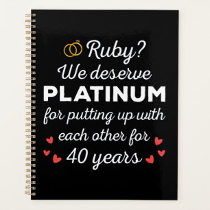 Agenda 40° Aniversario Boda I - Pareja divertida Ruby