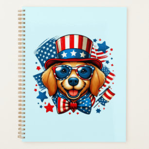 Agenda 4 de julio USA Patriótico Perro Día de la Independ