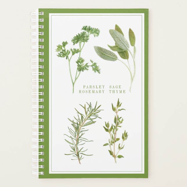 Agenda 4 HERBS FRESH 5.5x8.5 Planner / Verde (Anverso)