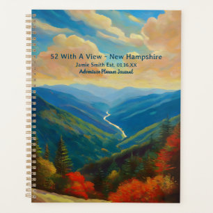 Agenda 52 con vista picos de montañas de New Hampshire cu