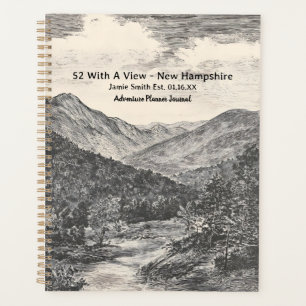 Agenda 52 con vista picos de montañas de New Hampshire cu