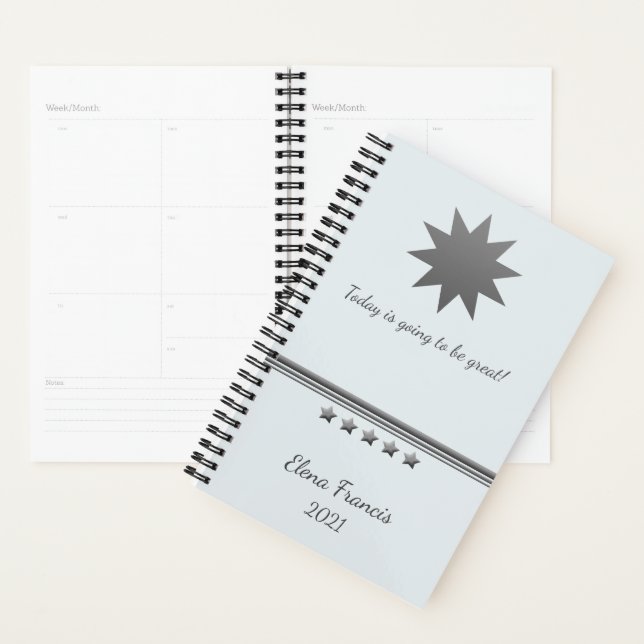 Agenda 5 Star Silver Text Profesional Planner (Demostración)