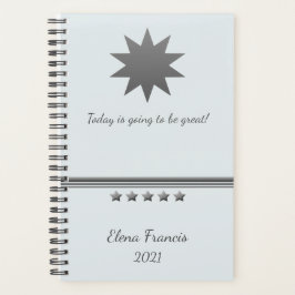 Agenda 5 Star Silver Text Profesional Planner