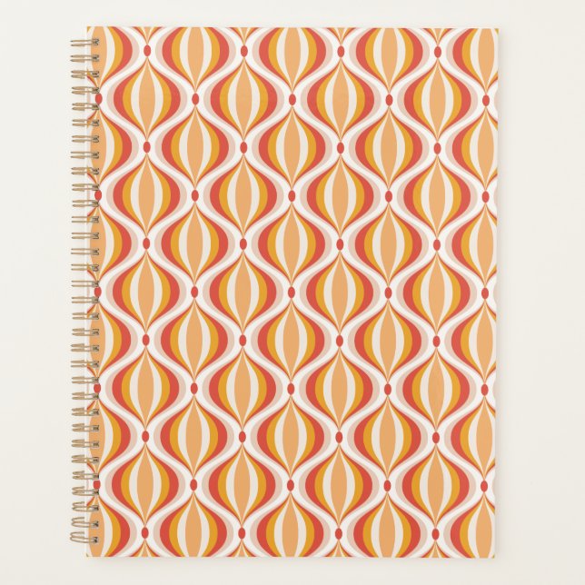 Agenda 70s nostalgia planner groovy optical pattern (Anverso)