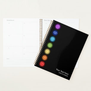 Agenda 7 Símbolos de Chakra   Negra