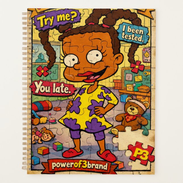 Agenda 90s Comic Style Goal Setter Notebook (Anverso)